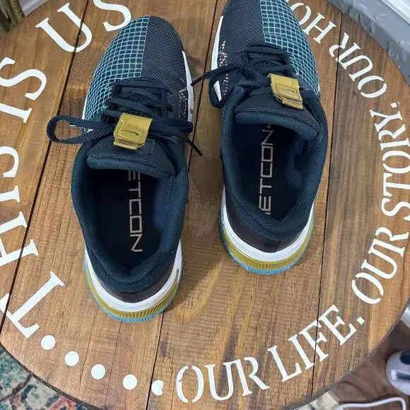 Nike Men's Navy Teal Gold Athletic Running Shoes - Picture 5 of 12